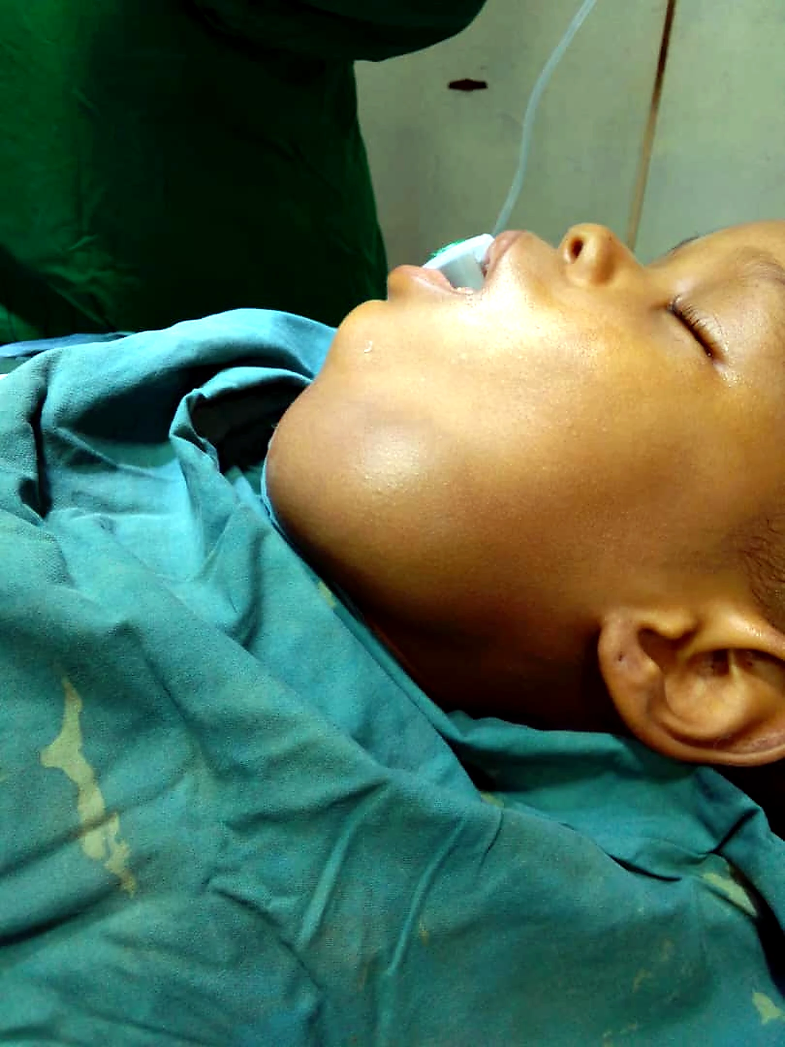 Patient receiving medical treatment
